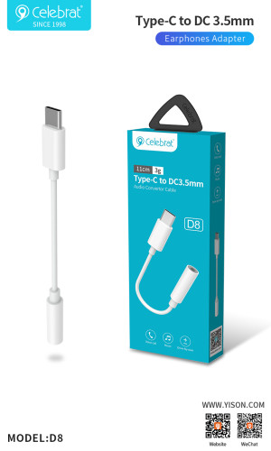 Adapter Celebrat D8 Type-C to 3.5mm