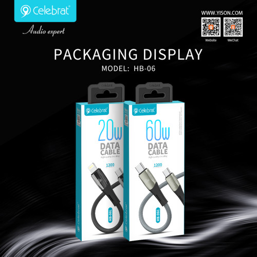 Cable Celebrat HB-06 T-I Type-C to Lightning PD 20W 1.2M
