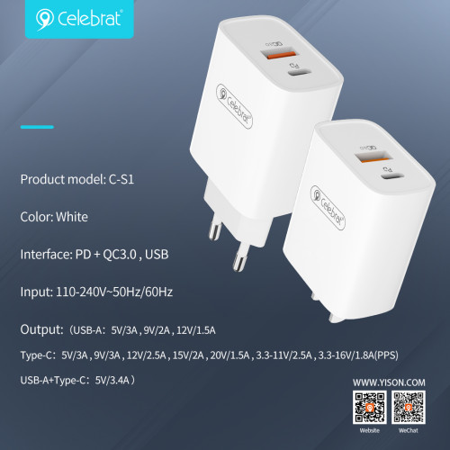 Şarj cihazı Celebrat C-S1-EU 30W 5V 3.4A