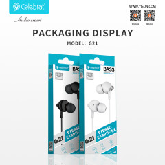 Headphones Celebrat G21 3.5mm Jack 1.2m