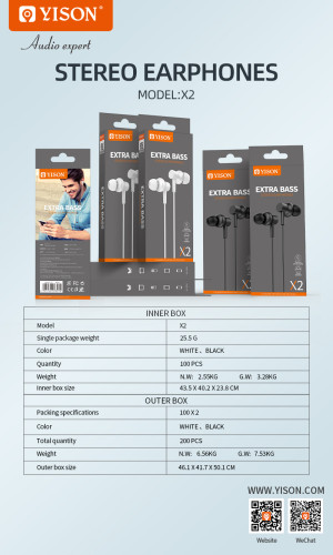 Yıson X2 Kulaklık 3.5mm Jack 1.2m