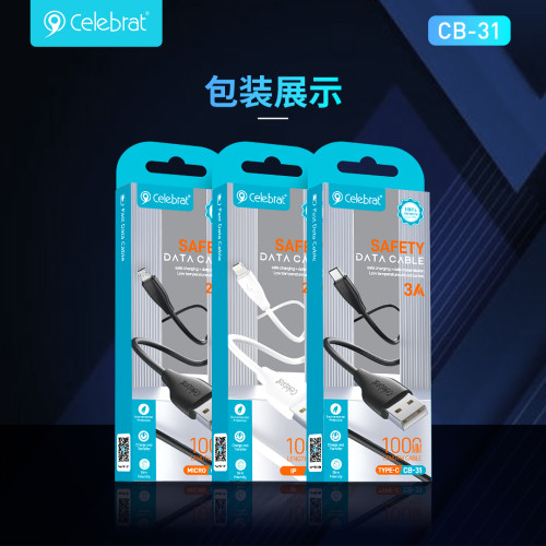 Cable Celebrat CB-31 A-L Lightning 2.4A 1M